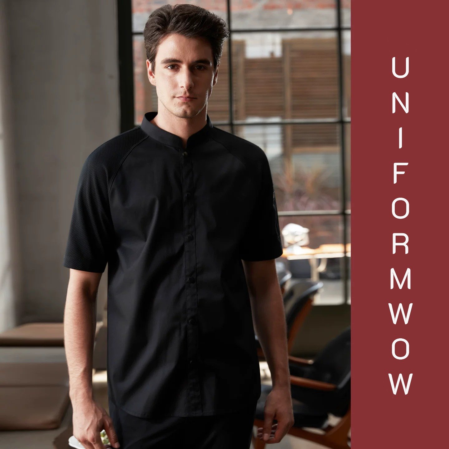 เสื้อเชฟแขนสั้นระบายอากาศ-CE024 - Image 8