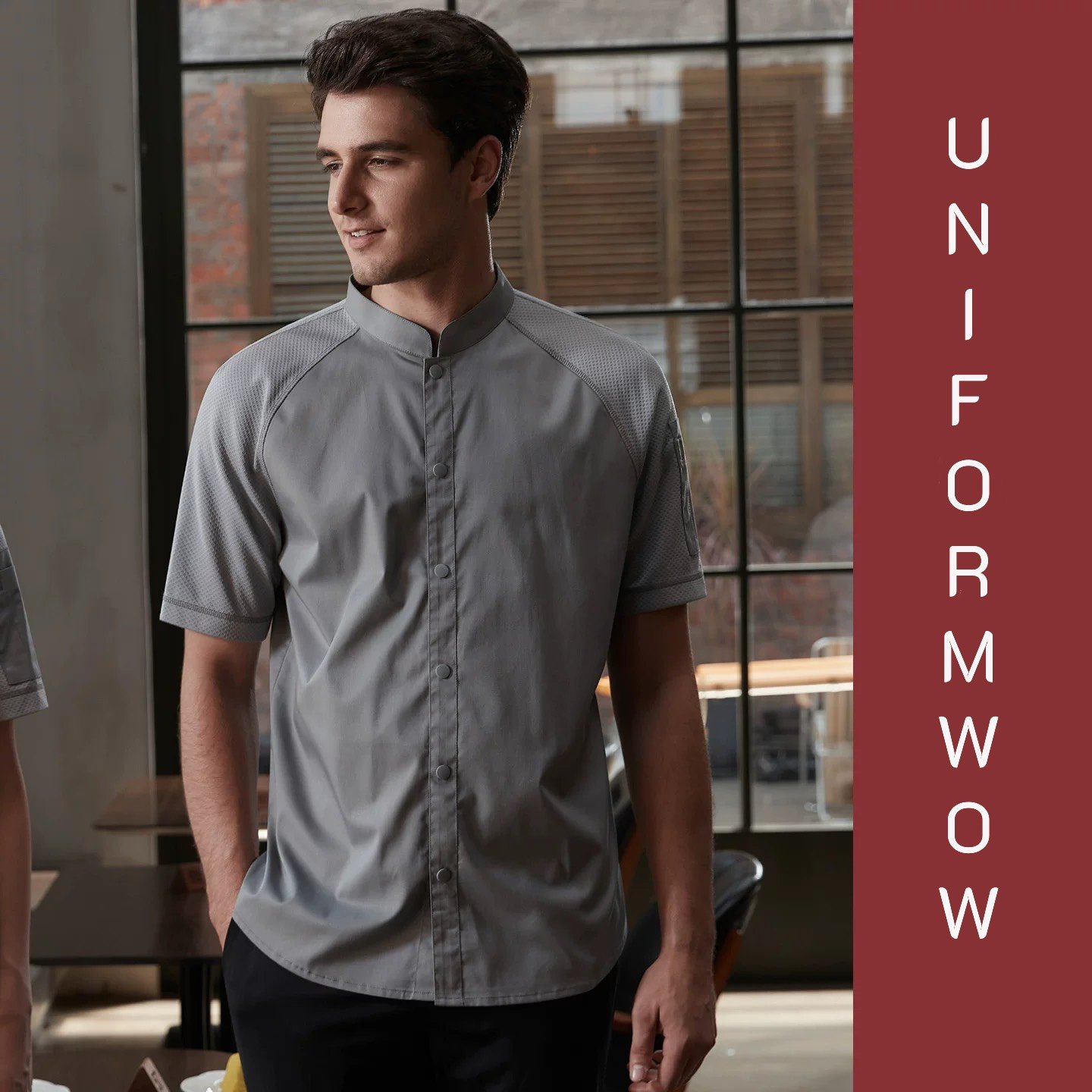 เสื้อเชฟแขนสั้นระบายอากาศ-CE024 - Image 3