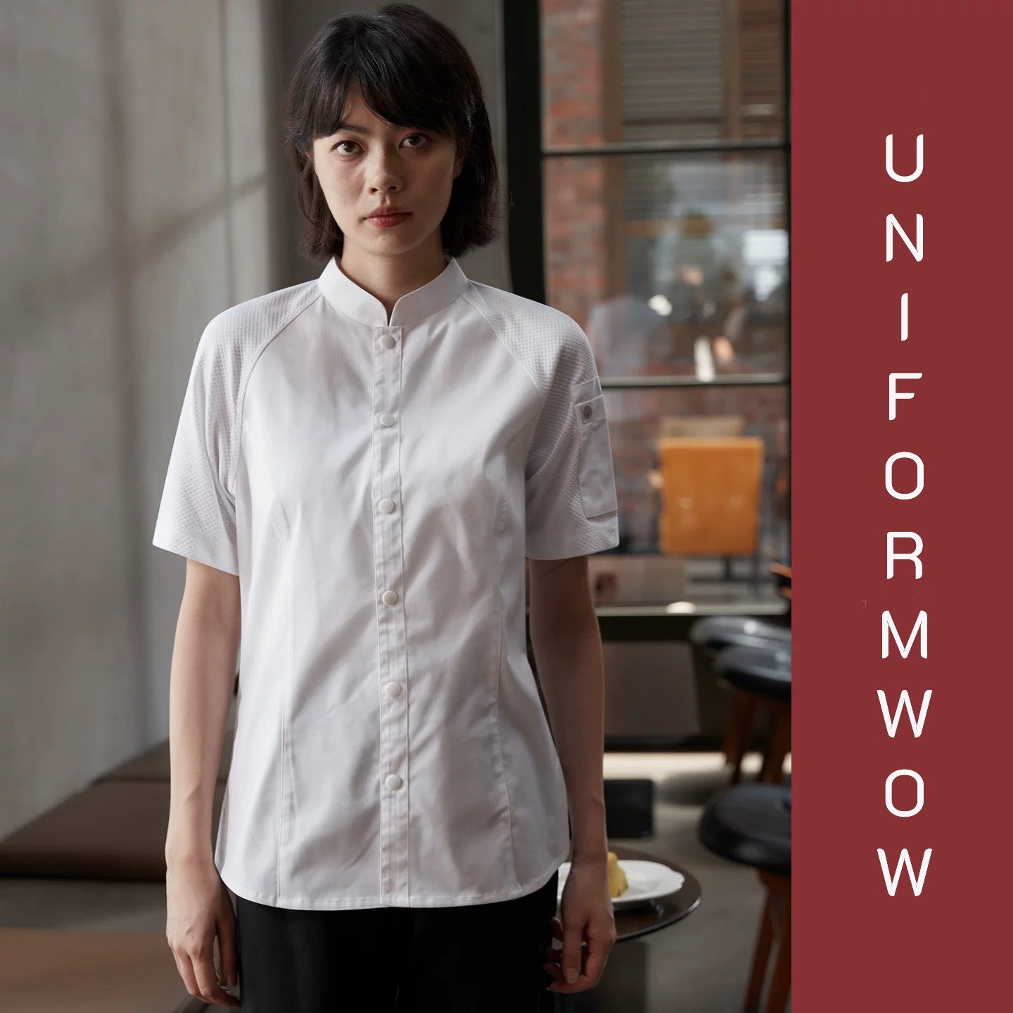 เสื้อเชฟแขนสั้นระบายอากาศ-CE024 - Image 6