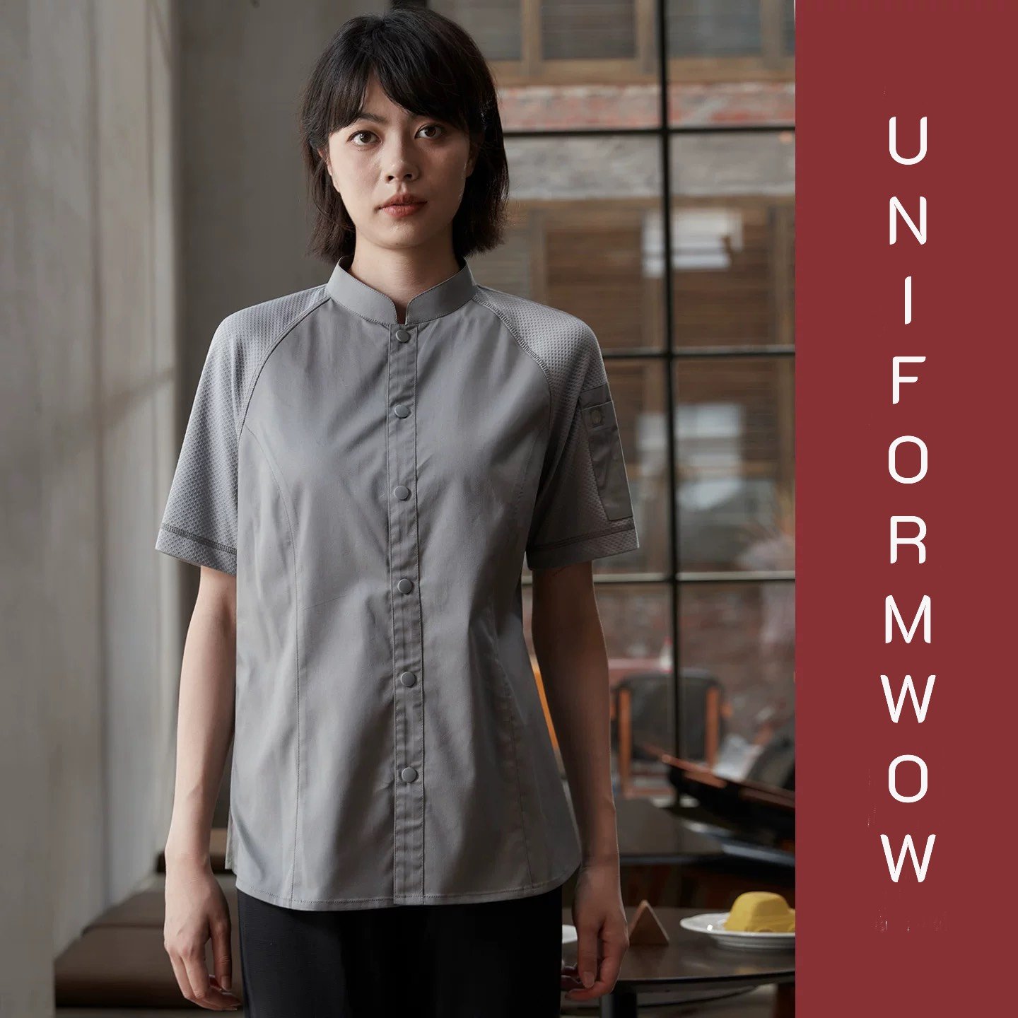 เสื้อเชฟแขนสั้นระบายอากาศ-CE024 - Image 4