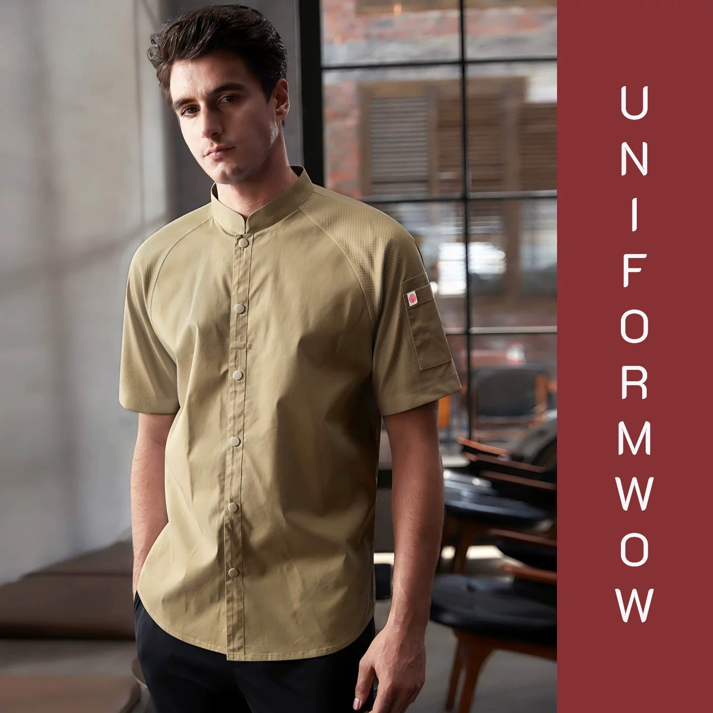 เสื้อเชฟแขนสั้นระบายอากาศ-CE024 - Image 2