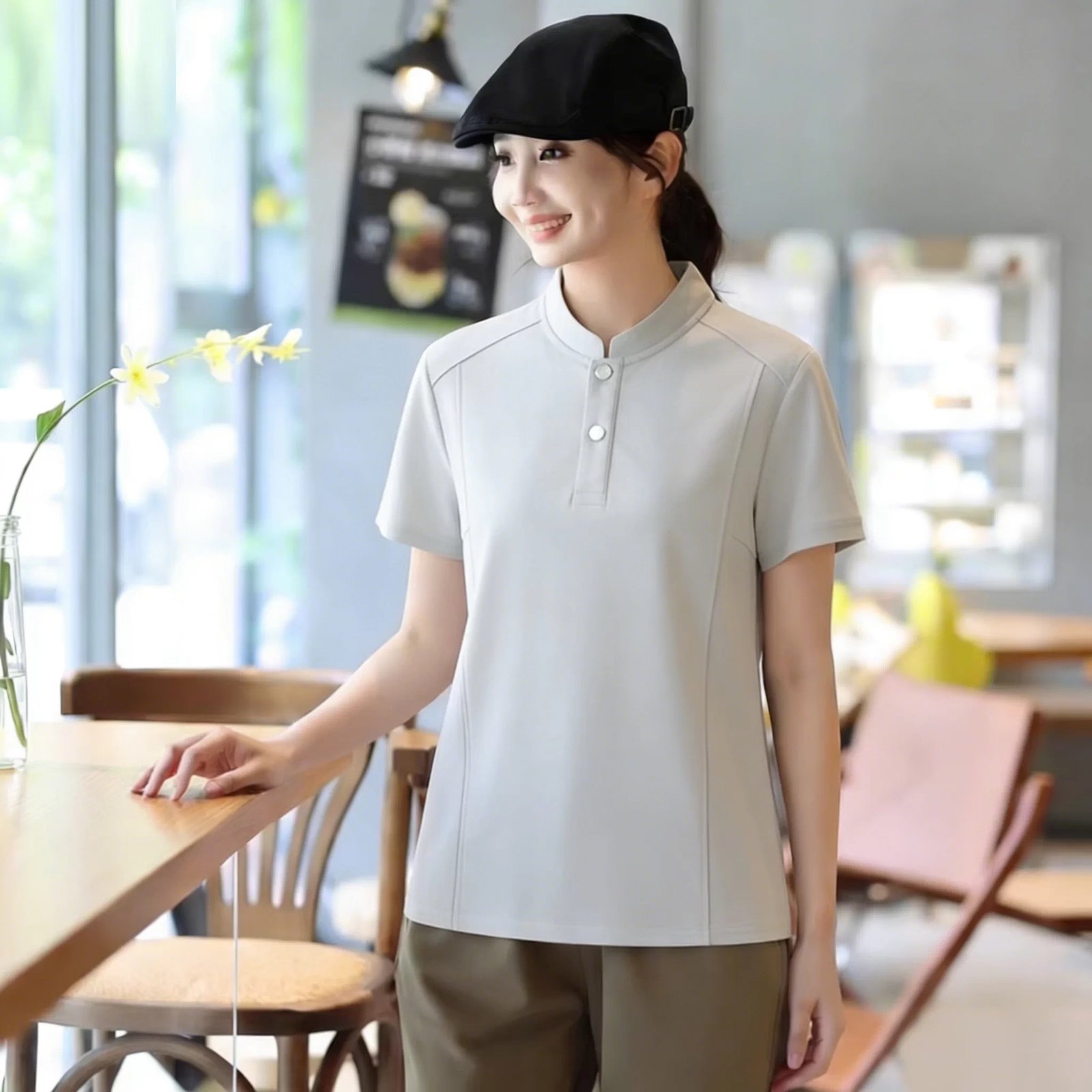 เสื้อพนักงานร้านคาเฟ่-CS313 - Image 5